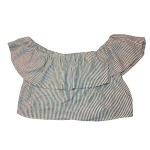 Slim Fit Ruffle Sleeve Off the Shoulder Linen Blouse A New‎ Day NWT SKUW366